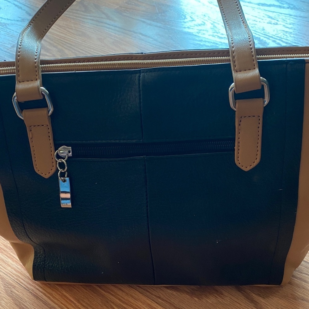 Aurielle Black and Tan Tote Bag - Picture 4 of 7